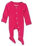 L'ovedbaby Unisex-Baby Organic Cotton Footed Overall (6-9 Months, Magenta)