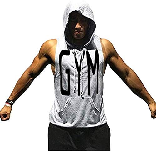 Diconna Men's Bodybuilding Hoodie Shirts Stringer Tank Top Muscle Sleeveless Gym Vest