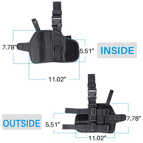 aokur Tactical Pistol Leg Holster, Adjustable Airsoft Gun Drop Thigh Holster, Military Harness Pouch, Left and Right Handed Set, Black