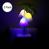 Kids Night light ,2PCS Led Plug In Nightlight for Kids Children ,Color Changing LED Sensor Mushroom Kitchen Bedside Wall Lights