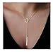 Bestjybt Fashion Women Metal Ring Short Y Shaped Necklaces Circle Lariat Necklace, Gold