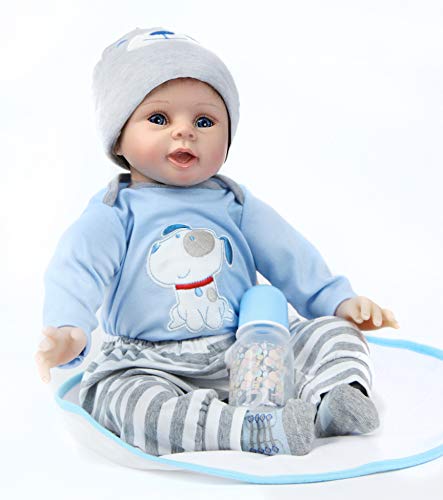 ZIYIUI Reborn Baby Puppe 22''/55cm Lebensecht Weiches Silikon Vinyl Handgemachte Reborn Baby Junge Neugeborenes Reborn Toddlers Junge Mädchen Spielzeug Weihnachts Geschenk – Bild 5