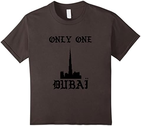 unisex-child Only one Dubai skyline t-shirt - Souvenir gift 6 Asphalt