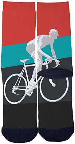 VarClouds Men's Women's Custom Bicycle Creative Casual Fashion Crew Socks Black