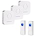 Bitiwend Wireless Doorbell Kit, Bitiwend 1000-feet Range, 52 Chimes Optional, 4 Level Volume, LED Indicator, 3 Receivers & 2 Push Button Transmitter Waterproof Doorbells