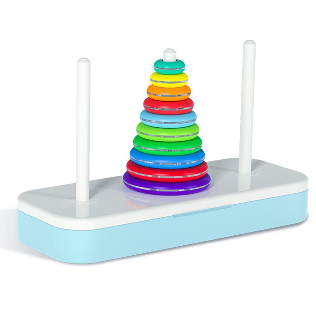 Photo 1 of TANCH Hanoi Tower Puzzle All in One Logical Thinking Tower of Hanoi Brain Teaser Puzzle Stacking Boxes Game Toys for Kids and Adults 10 Rings