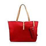 GEARONIC TM Korean Lady Women PU Leather Shoulder Handbag Shoulder Bag Red