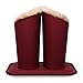 Eyeglass Holder, Wine Red PU Leather Glasses Stand Case, Plush Lined Protective Eyeglasses Case for Desks or Nightstands