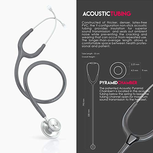 MDF Acoustica Lightweight Stethoscope, Adult, Dual Head, FreePartsfor