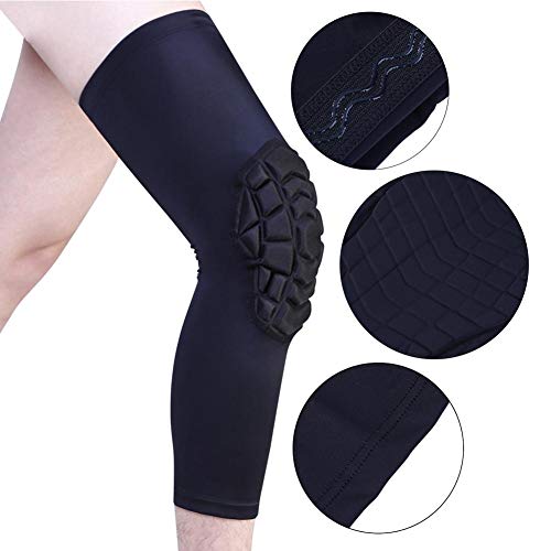 Alloet Honeycomb Basketball Knee Pad Leg Sleeve Compression Knee Brace (Black M)