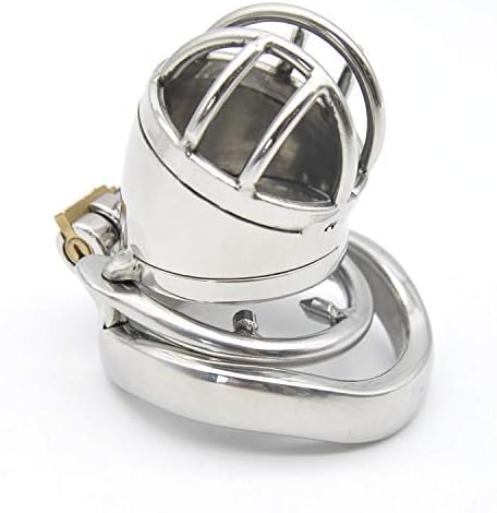 Bondage Masters Male Chastity Device, Removable Pain Ring, Short Cage with Air-Flow Tip, Silver