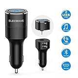 Bluetooth Receiver, Elecwave Bluetooth 4.2 Car Receiver & Wireless Audio Adapter for Music Streaming Car/Home Stereo Sound System - Hands-Free Car Aux Adapter Car Kits for Speaker, 3.5mm AUX in Only