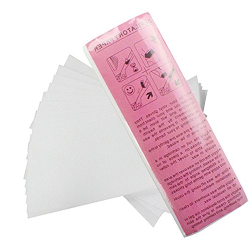MISMXC 100 Pcs Professional Facial & Body Hair Removal Wax Strips Paper Depilatory Nonwoven Epilator Salon Spa (100 Sheet/Pack)
