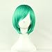 HLS 32cm Heat Resistant Short Hair Green Color Spiral Cosplay Wigs for Women Girls