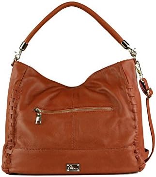 Concealed Carry Purse - Lillian Leather Tote by Miss Conceal - Genuine Leather (Mahogany)