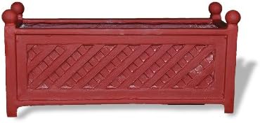 Amedeo Design ResinStone 2505-5T Lattice Rectangular Planter, 51 by 22 by 22-Inch, Terra Cotta