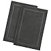 COTTON CRAFT Bath Mats - 2 Pack 100% Cotton 21x34 Inches - Ultra Absorbent - Plush 900 GSM - Banded Border Luxury Towel Rug - Step Out Tub Shower Floor Mat -Not a Bathroom Rug - Charcoal Grey