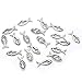 Housweety 50 Silver Tone Cross & Fish Charm Pendants 20x9mm