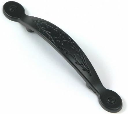 Stone Mill Hardware CP3041-MB-25P Matte Black Leaf Cabinet Pull, 25-Pack