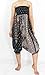NaLuck Women's Bohemian Hobo Boho Hippie Floral Print Baggy Jumpsuit Rayon Smocked Waist Yoga Aladdin Harem Pants Relaxation PH06-Black, Free Size