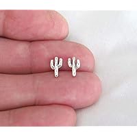 TAKAHOME Sterling Silver 9mm Cactus Post Stud Earrings.