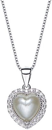 Fuegoelves 925 Sterling Silver Austrian Crystal Love Heart 12 Birthstone Pendant Necklace (June)