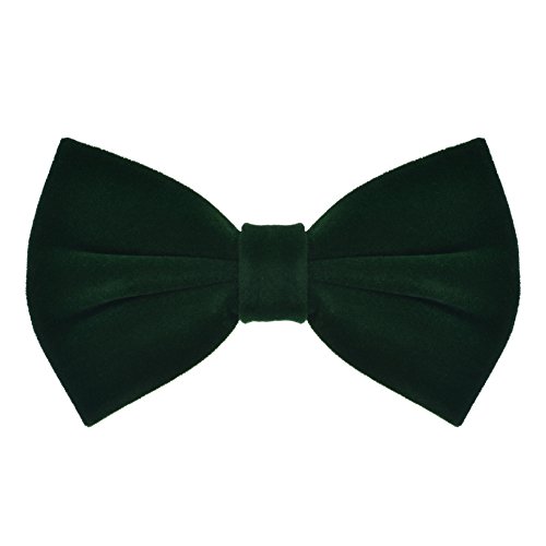 Velvet Bow Tie and Pocket Square Set- Forest Green