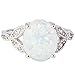 Jude Jewelers Rhodium Plated Fire Opal Wedding Engagement Ring Size 4-12 (8)