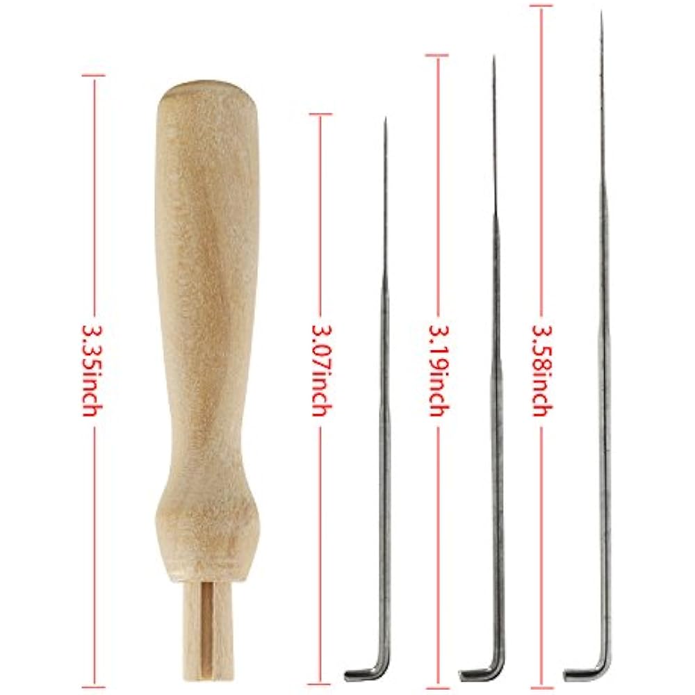 63 Pieces Sizes Felting Needles Wool Tools With Clear Bottles And