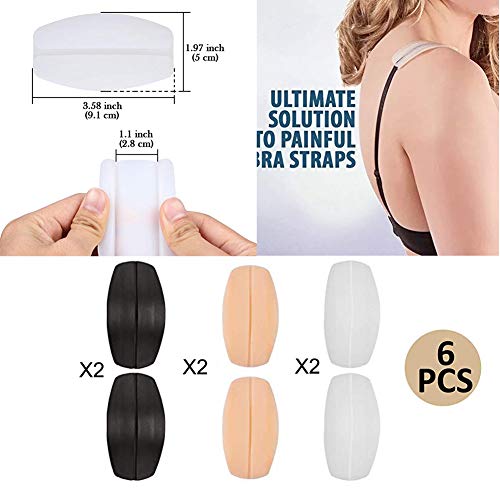 Women's Bra Strap Clips Set - 3 Pairs Silicone Bra Strap Cushions Holder | Non-Slip Shoulder Protectors Pads, 3Pcs Bra Hook Strap Bra Extender, 9Pcs Bra Strap Clips - Thumbnail 2