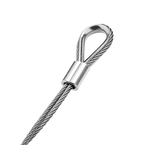 Sunmns 100 Pieces 1/16 Inch Wire Rope Aluminum Crimping Loop Sleeve and 20 Pieces M2 Stainless Steel Thimble