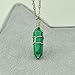 Hand Wired Treated Malachite Point Stone Chakra Healing Pendant Necklace