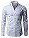 H2H Men's Wrinkle Free Slim Fit Dress Shirts, White, US S (Asia M)