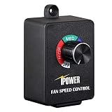 iPower GLFANXCONTROL Exhaust Variable Speed Adjuster for Duct Inline Fan Vent Blower, HVAC Controls, 350W, Black