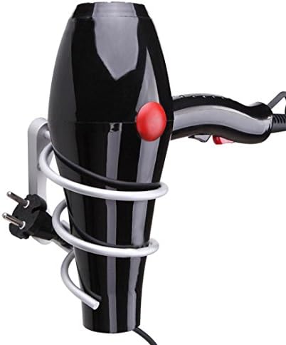 Yeefant Durable Exquisite Aluminum Hair Dryer Rack Wall Mounted Bathroom Flat Spiral Stand Holder Hanger for Small and Portable Hair Dryer,High Temperature Resistance