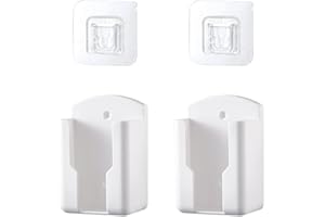 2 Pcs Wall Mount Remote Control Holder Media Player Controller Holder, Air-Conditioner Remote Tray TV Remote Organizer Caddy 