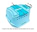 Honla Set of 3 Scoop Stackable Plastic Storage Baskets/Stacking Bins Organizer with Handles,Blue