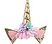 SIFAN Glitter Unicorn Horn Head Band, Flowers Ears Bands for Party Decoration or Cosplay Costume, Gold