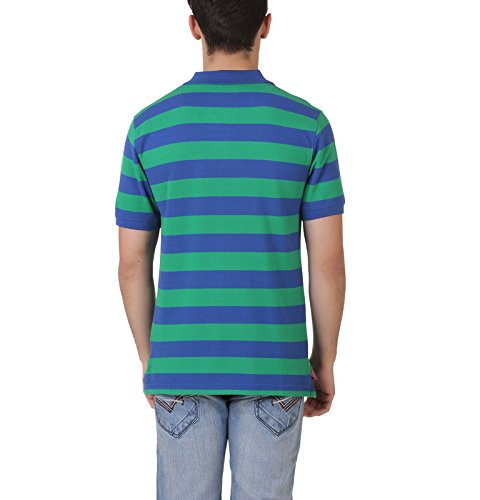 american crew men's cotton polo (blue & green)