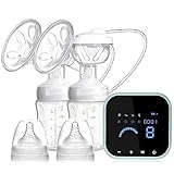 Electric Breast Pump, SUMGOTT Double Rechargeable Breastfeeding Pump for Breast Milk Suction and Breast Massage