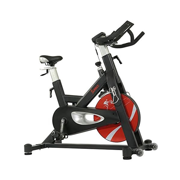 Sunny Health & Fitness Indoor Stationary Exercise Bike, 4-Way Adjustable Seat for Cycling Cardio workout at Home, Optional 49 LB Flywheel, Heavy-Duty & Free SunnyFit App Bluetooth Connect - Image 3