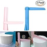 2 Pack Adjustable Cake Scraper Smoother, Fondant Cake Edge Smoother Scraper,Cream Decorating Tools (Pink&Blue)