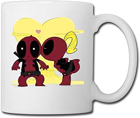 Lisoao POP Marvel: Deadpool Vinyl Bobble-head Figure Personalized White Custom Mug Coffee Mug Cups