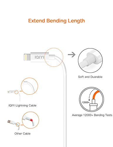 OPSO 3.3ft MFi Certified Lightning Cable, USB A to Lightning, Compatible with iPhone 14/13/12/11/XS/XR/8/7/6, White, 1 Pack
