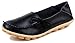 Kunsto Women's Leather Casual Loafer Shoes US Size 8 Black
