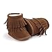Kuner Infant Baby Boys Girls Tassel Plush Non-Slip Prewalker Toddler Outdoor Warm Snow Boots (12cm(6-12months), Brown)