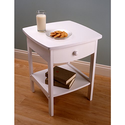 Winsome Wood White Curved Night Stand Nightstands