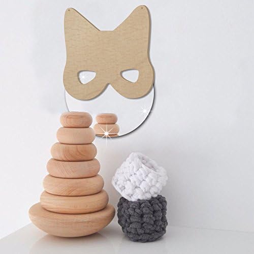 3D Wall Mirror Decal Stickers, Acrylic Cute Animal Cloud Mirror Wall Sticker for Children's Room Decoration (Different size, Fox)
