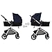 Evenflo Pivot Modular Travel System, Lightweight Baby Stroller, Sleek & Versatile, Easy Infant Car Seat Transfer, Oversized Storage Basket, Travel Stroller, 3-Panel Canopy, Navy