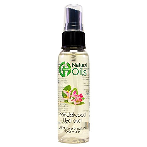 Sandalwood Hydrosol – 2 fl oz Plastic Bottle w/Black Spray Cap – 100% pure, distilled from essential oil